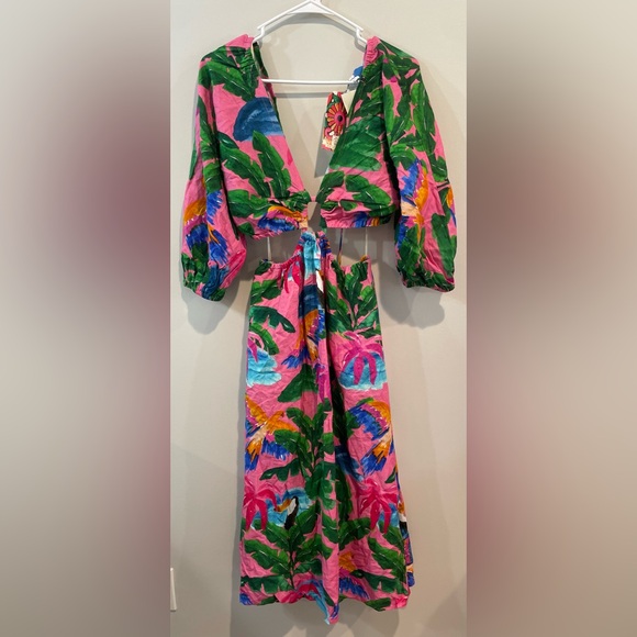 Farm Rio x Anthropologie Printed V-Neck Cutout Midi Dress - Picture 5 of 7